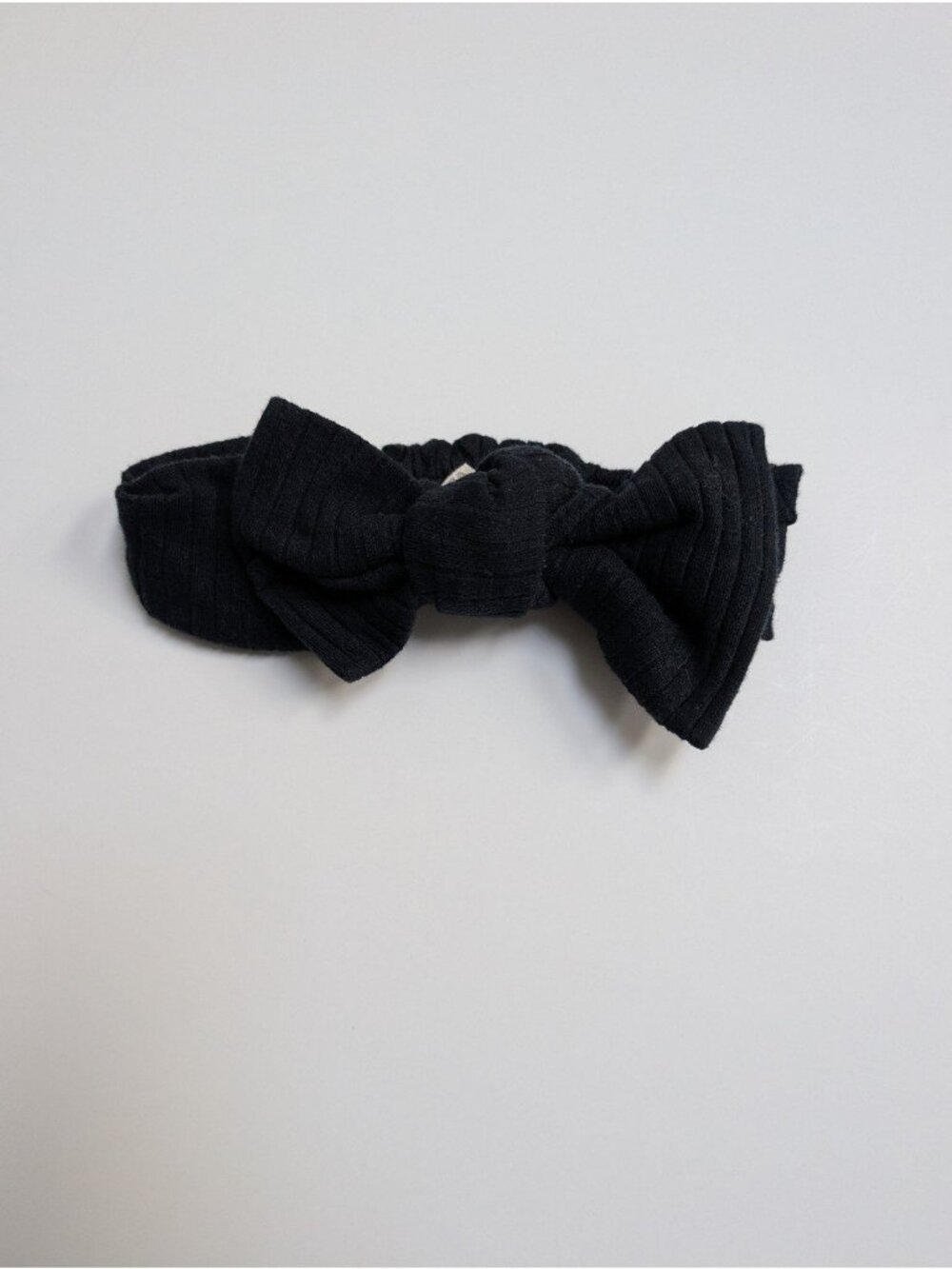 Kate Quinn Organic Cotton Wide Rib Large Bow Headband Black